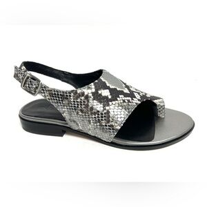 Naturalizer Women’s Emma Dark Grey Snake Print Sandals Size 8.5 Wide